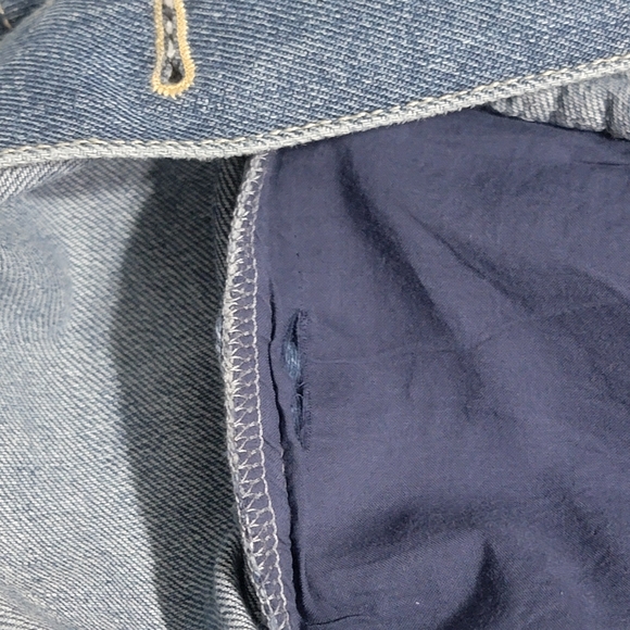 Double D Ranch x Kimo Sabe Denim Jacket Medium Flag Back Pins Western Boho - Picture 7 of 9